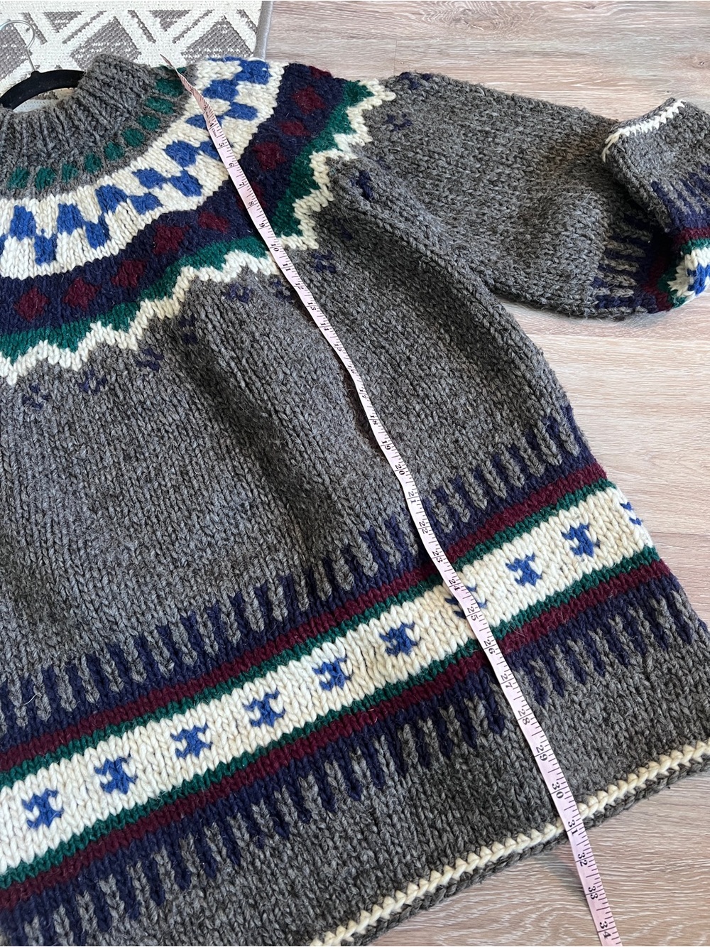 Vintage artesanias gladys Nordic fair isle sweater chunky knit - Picture 4 of 5